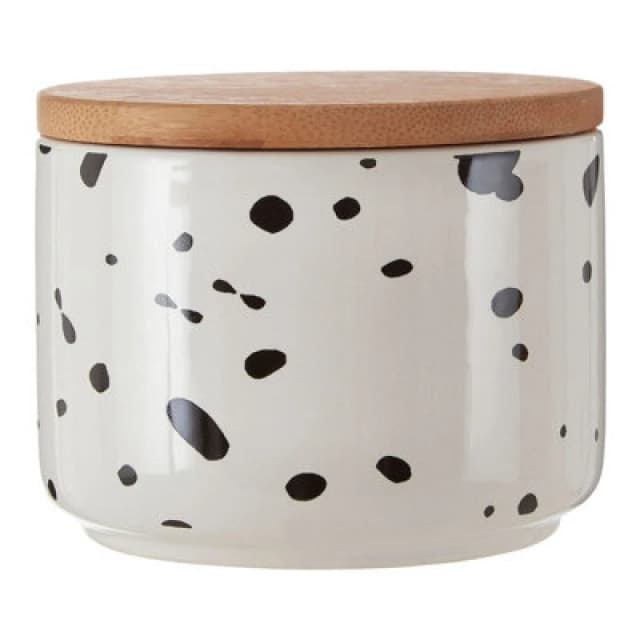 Premier Housewares Interiors by Premier Speckled Small Storage Canister White