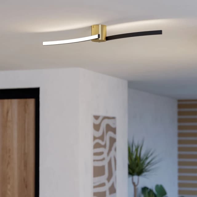 EGLO Aieta Black Minimalist Ceiling Light Brown