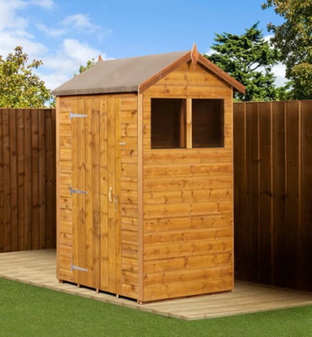 Empire Sheds Empire Modular Apex 4X4 Windows Dipped Treated Tongue And Groove Wooden Garden Shed (4' X 4' / 4ft X 4ft) (4X4)