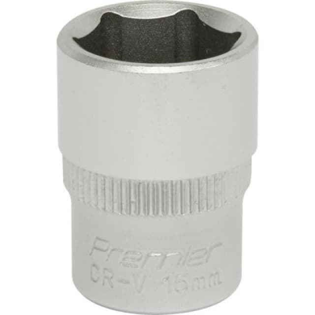 Loops 15mm Forged Steel Drive Socket - 3/8" Square Drive - Chrome Vanadium Socket Metallics