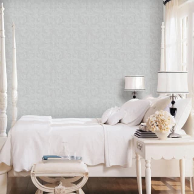 Galerie Nordic Elements Silver Embossed Linear Damask Wallpaper Roll