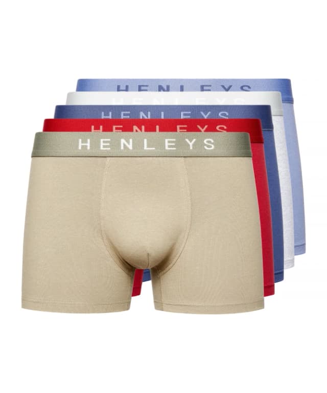 Henleys 5 Pack Boxers - Multi Multi 2XL