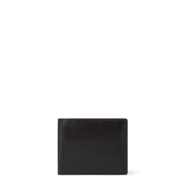 Osprey London Mens Highland Leather Billfold Wallet Black male One Size