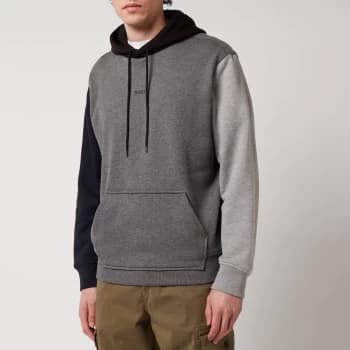 BOSS Casual Mens Colour-Block Hoodie - Medium Grey - M