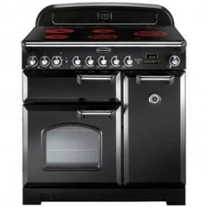 Rangemaster 81630 90cm CLASSIC DELUXE Ceramic Range Black Chrome Trim
