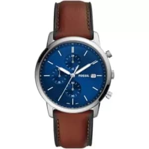 Mens Fossil Minimalist Chronograph Luggage Eco Leather Watch