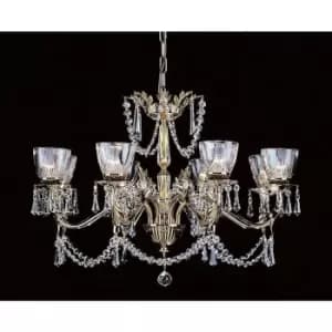 Impex Livorno Halogen Strass 8 Arm Chandelier