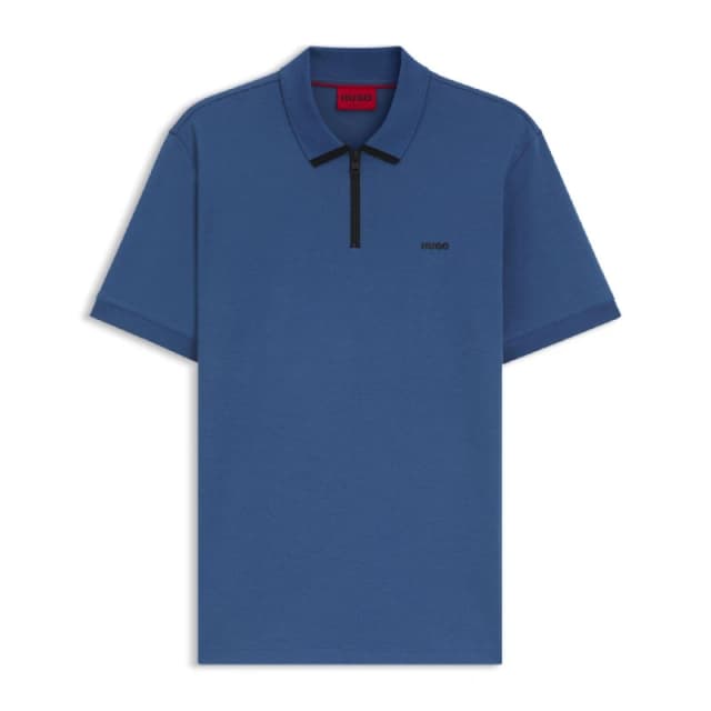 Hugo Dalomino Contrast Logo Polo Shirt Blue male XS