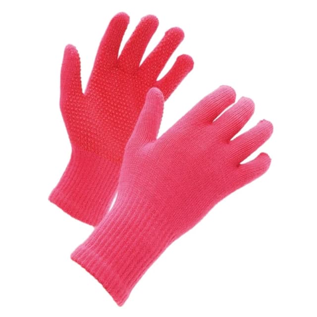 Shires Suregrip Riding Gloves in Pink Pink Unisex One Size