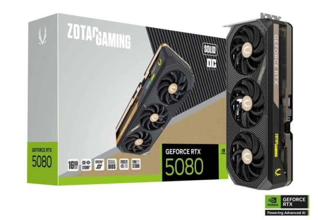 ZOTAC GAMING GeForce RTX 5080 SOLID CORE OC 16GB GDDR7 Graphics Card - ZT-B50800J2-10P