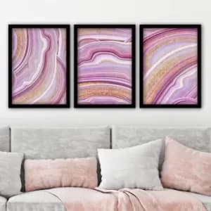 3SC38 Multicolor Decorative Framed Painting (3 Pieces)