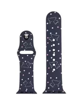 Radley Ladies Deep Blue Printed Dog Silicone Apple Watch Strap