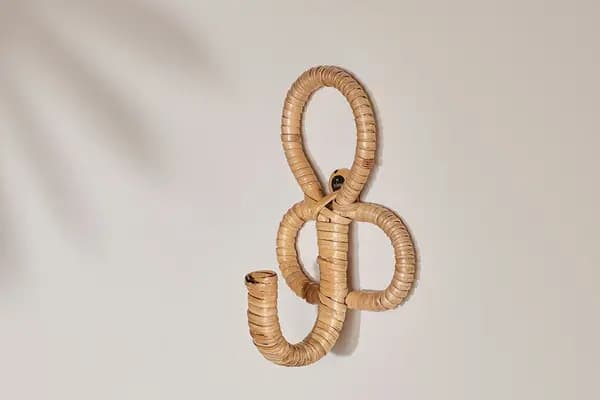 nkuku Abiyan Bamboo And Iron Single Hook Set Of 2 Storage & Hanging Accessories Natural