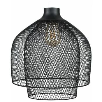 Minisun - Steampunk Matt Black Mesh 2 Tier Ceiling Pendant Light Shade - No Bulb