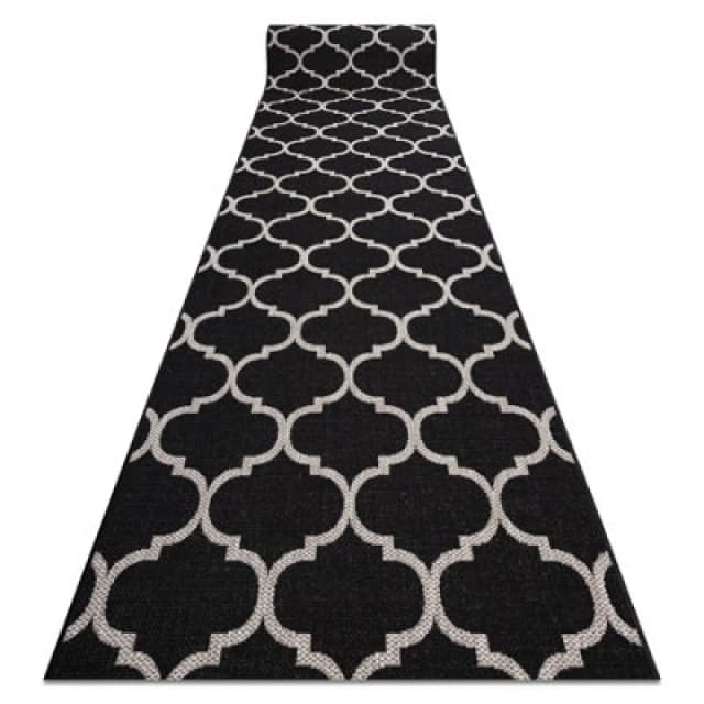 RugsX Runner Sizal Floorlux Design 20608 Moroccan Trellis Black / Silver 70 70X100 Cm