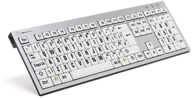 Logickeyboard XLPrint keyboard Office USB QWERTY UK English Aluminium