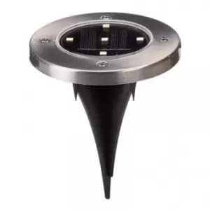 SuperBright LED Solar Ground Up Light (4 Pack) White Brushed Stainless Steel