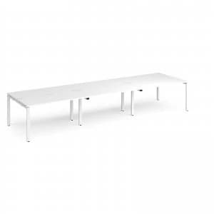 Adapt II Triple Back to Back Desk s 4200mm x 1200mm - White Frame whit