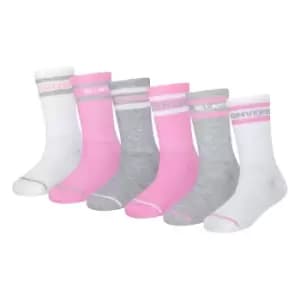 Converse Crew Socks 6 Pack Juniors - Pink