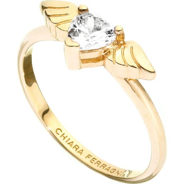 Chiara Ferragni Womens Cupido Metallic Band Ring Yellow Gold female 14