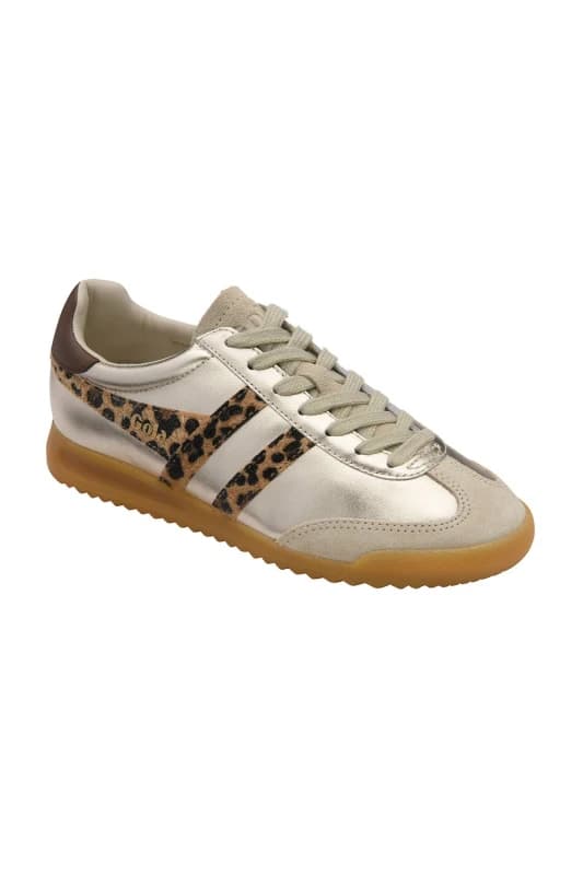 Gola Classics Womens 'Torpedo Glimmer Safari' Lace-Up Trainers in Gold Size: 6 Gold Female 6