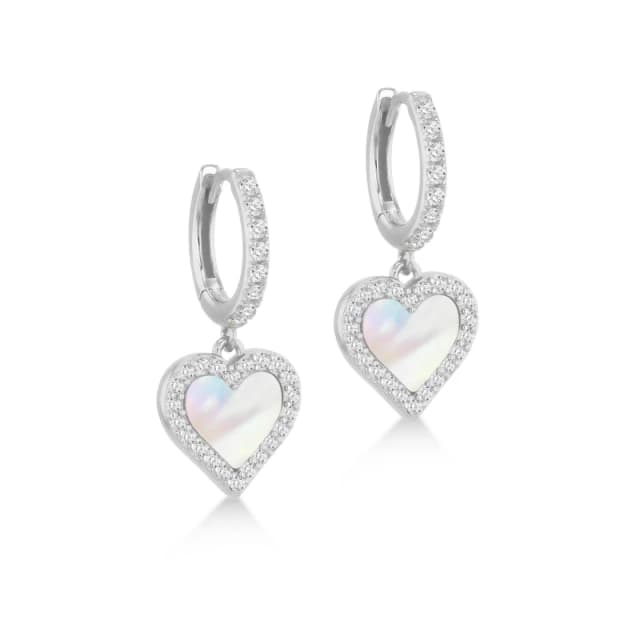 Be You Sterling Silver Mother of Pearl Heart Drop Earring Sterling Silver female One Size