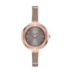 Bulova Rhapsody Ladies Taupe Leather Strap Watch