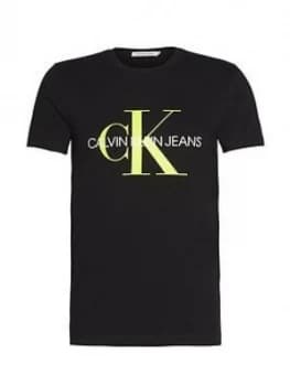 Calvin Klein Jeans Calvin Klein Jeans Neon Monogram Logo T-Shirt, Black Size M Men