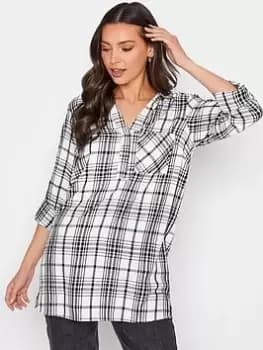 Long Tall Sally Check Over The Head Shirt - Ivory, Ivory, Size 10, Women