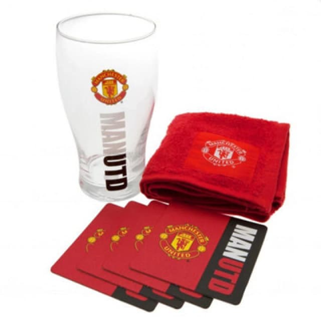 Manchester United FC Manchester United FC Official Mini Bar Set in Red Red One Size Unisex 5059000787157
