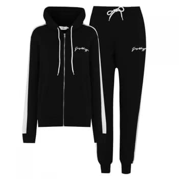 Hype Black Scribble Logo Womens Tracksuit Set - Black