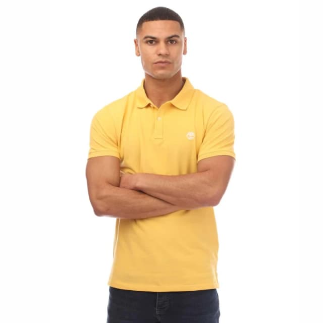 Timberland Oyster River Logo Short Sleeve Polo Shirt - Yellow Yellow S