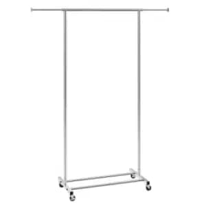 VEVOR Clothes Rack with Wheels, Heavy Duty Clothing Garment Rack with Hanging Rod and Bottom Storage Area, Adjustable Length Clothing Rack, 2 Lockable