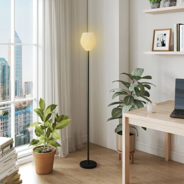 HOMCOM HOMCOM 3D Printed Floor Lamp with Shade, E27 Holder without Bulb, White White One Size Unisex 5063603961135