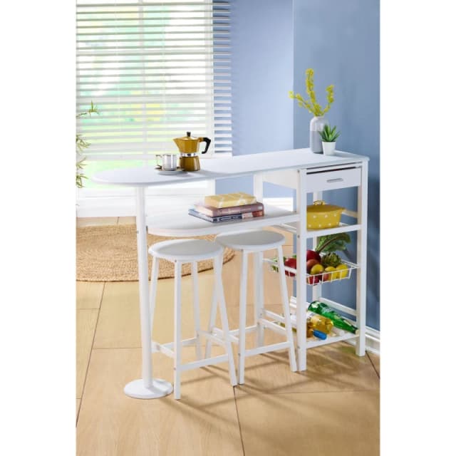 Homelife Breakfast Bar Set - White White One Size