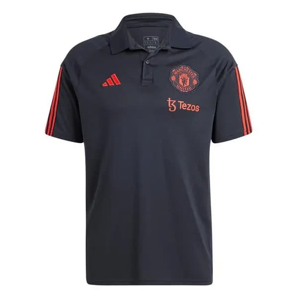 adidas Manchester United Training Polo Shirt 2023 2024 Adults S Black 37646503350
