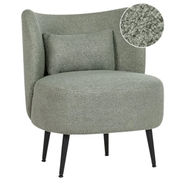 Beliani Boucle Armchair Green Otsby