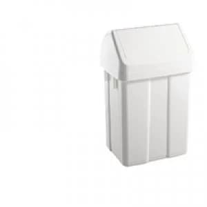 Slingsby Plastic Swing Top Bin 50 Litre White 365144