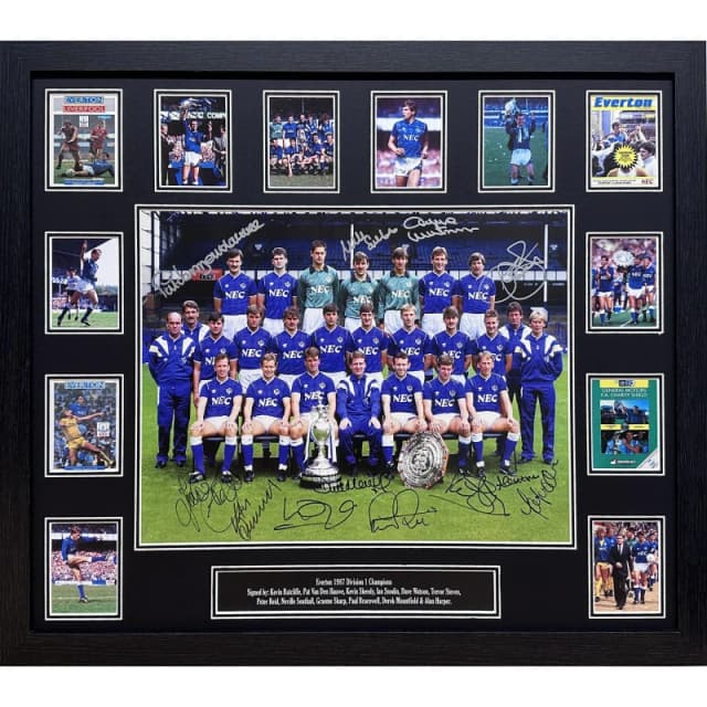 AllStarSignings Ltd Everton 1987 League Champions signed photo Blue unisex One Size