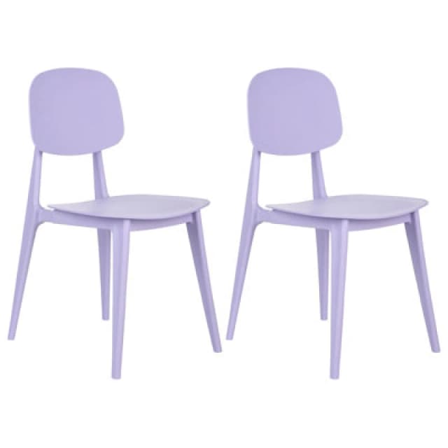 Beliani Set Of 2 Garden Chairs Kattavia Violet