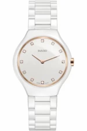 Ladies Rado True Thinline Ceramic Diamond Watch R27958722