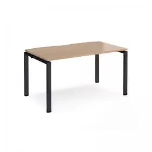 Adapt single desk 1400mm x 800mm - Black frame and beech top