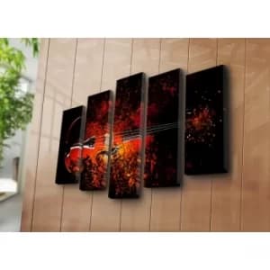 5PAT-40 Multicolor Decorative Canvas Painting (5 Pieces)