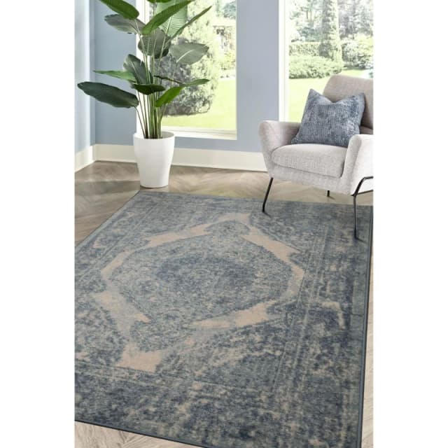 Homemaker Juno Medallion Blue 160x230 Rug, Blue JUNOMEDBLU160