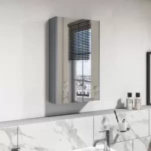 Light Grey Mirrored Wall Bathroom Cabinet 400 x 650mm - Pendle