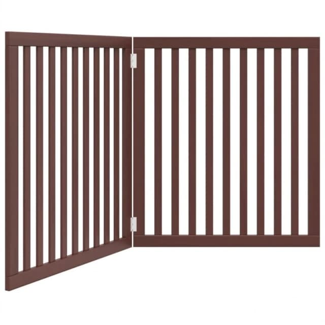 vidaXL Dog Gate Foldable 2 Panels Brown 160cm Poplar Wood, Brown 352266