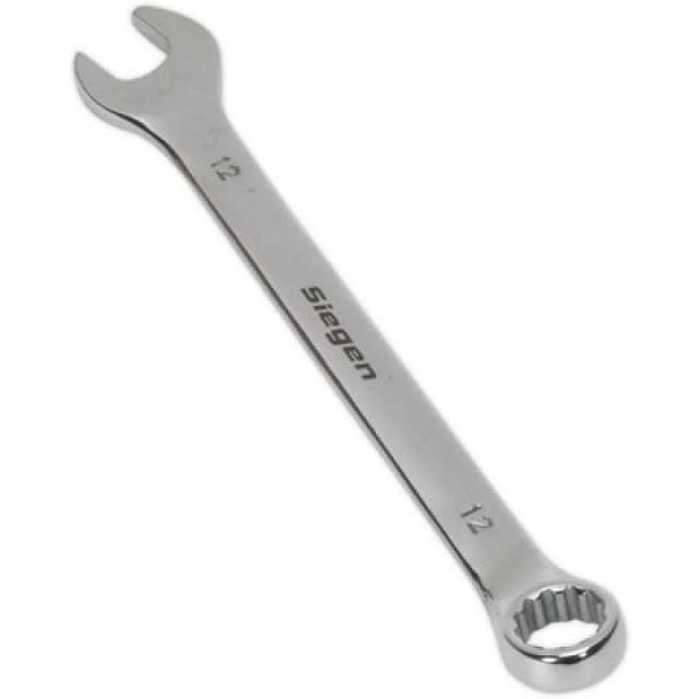 Loops Hardened Steel Combination Spanner - 12mm - Polished Chrome Vanadium Wrench Metallics