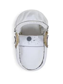 Clair De Lune Over The Moon Palm Moses Basket - Grey