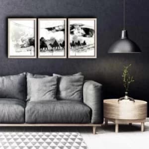 3PKCT-016 Multicolor Decorative Framed MDF Painting (3 Pieces)