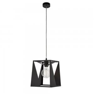 1 Light Box Ceiling Pendant Matt Black, E27